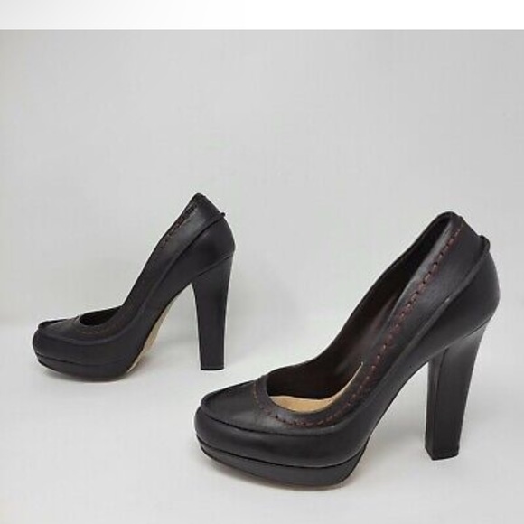 True Religion Black Leather heels size 7M NWOT - Picture 3 of 10